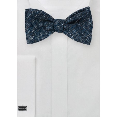Textured Weave Bow Tie in Dark Blue