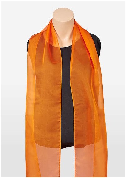 Bright Orange Chiffon Fabric Scarf