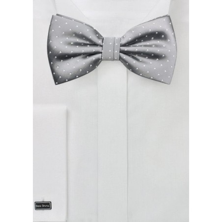 Elegant Bow Tie in Soft Silver and White