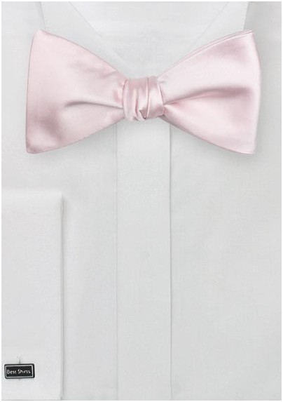Elegant Self Tie Bow Tie in Blush