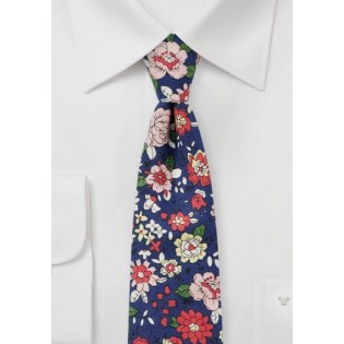 Roses and Orchid Print Tie on Finest Cotton
