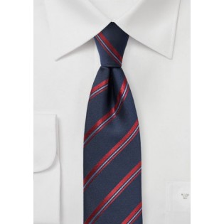 Midnight Blue Striped Skinny Tie