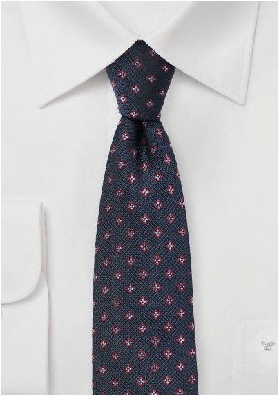 Woven Foulard Tie in Skinny Cut