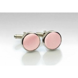 Fabric Covered Cufflinks in Candy Pink