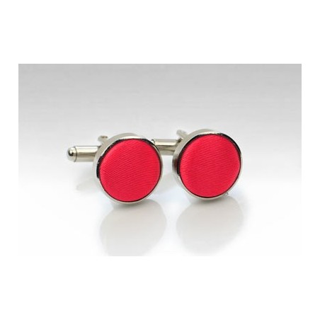 Fabric Covered Cufflinks in Bright Red