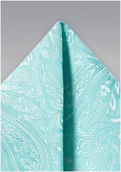 Paisley Hanky in Robins Egg Blue