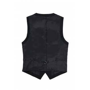 solid black suit vest