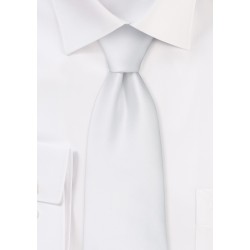 Extra long ties - Solid white XL necktie