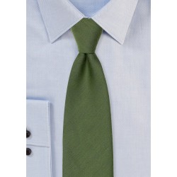 Olive Green Tie with Woolen Finish