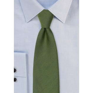 Olive Green Tie with Woolen Finish