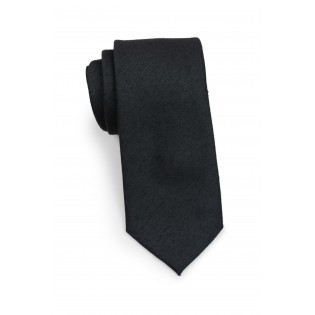 Woven Classic Black Mens Tie Rolled