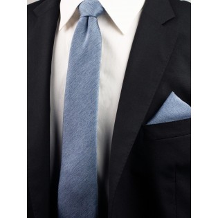 Steel Blue Necktie in Matte Woolen Finish