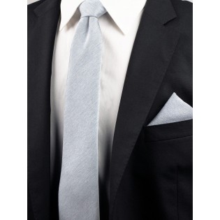 Woolen Matte Texture Tie in Mystic Gray Styled