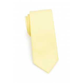 Linen Textured Necktie in Lemon Chiffon Rolled