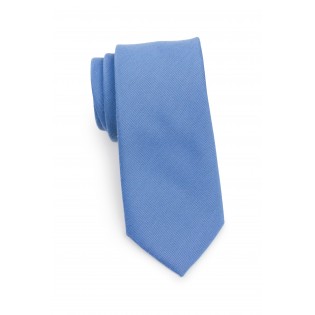 Ash Blue Linen Textured Necktie With Modern Cut Rolled
