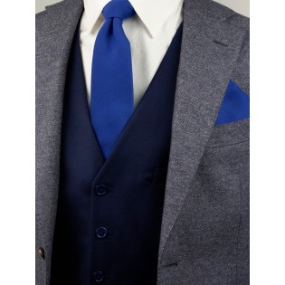 Matte Slim Marine Blue Necktie Styled