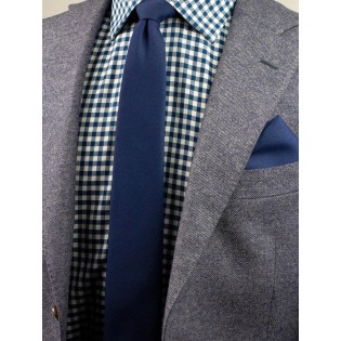 Matte Finish Tie in Navy Blue Styled