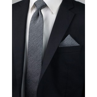 Charcoal Gray Heather Slim Tie Styled
