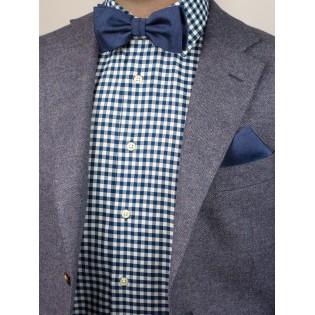 Heather Slate Blue Bow Tie Styled