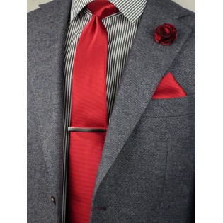 elegant cherry red necktie set