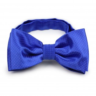 woven bow tie in royal blue with pin dots