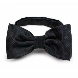 black bow tie with silver pin dots