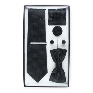 gift tie and bowtie set in jet black