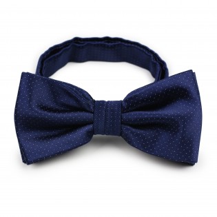 navy pre-tied bow tie with pin dots