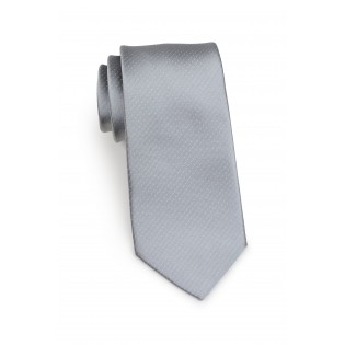 slim cut designer tie in silver with micro dots