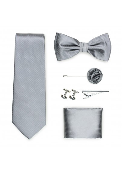 menswear formal tie set in sterling silver