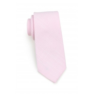 skinny summer tie in cotton in bridal pink