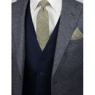 casual skinny cotton tie in moss green