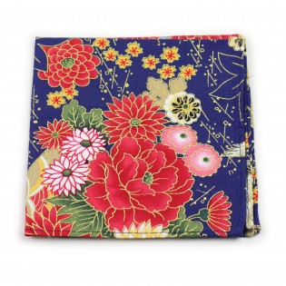 floral designer pocket square in bright summer colors