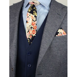 style tips for vintage Japanese floral ties