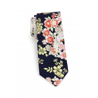skinny necktie in Japanese design print