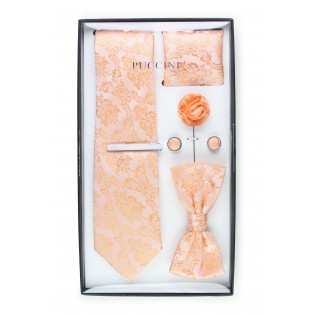 6-piece menswear set in peach paisley