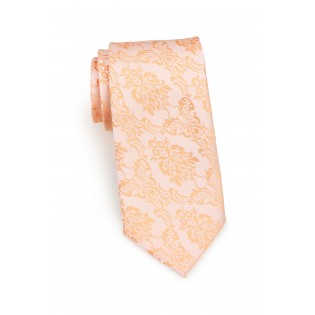 Standard length peach paisley necktie
