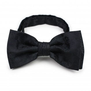 Black paisley pre-tied bow tie