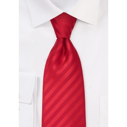Solid color red necktie - Stain resistant Microfiber tie in bright red