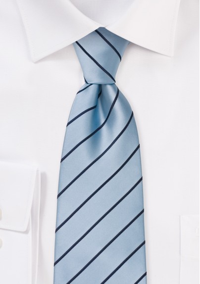 Striped Tie in Capri Blue - Mens-Ties.com