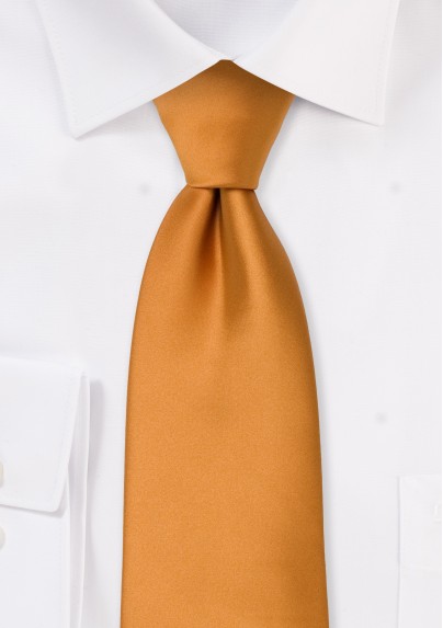 Solid color ties - Copper-orange necktie