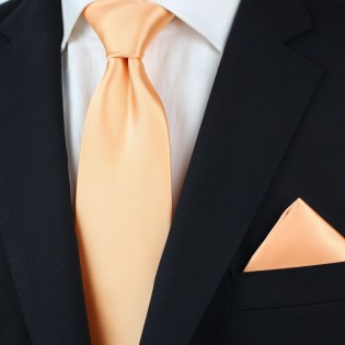 Solid Apricot-Orange Tie in XL Styled