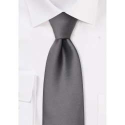 Solid Gray Tie in Extra Long