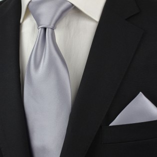 Formal neckties - Solid color silver necktie