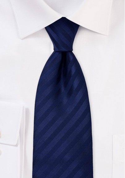Blue mens ties - Solid color dark blue tie