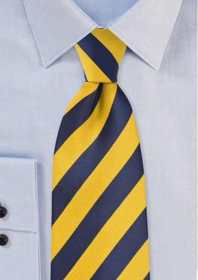 Regimental Yellow and Blue XL Length Tie