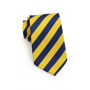 Blue and Yellow Striped Tie in XL