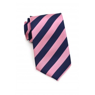 Pink and Navy Striped Kids Tie