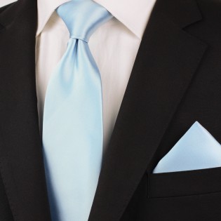 Extra long ties - Light blue XL necktie styled