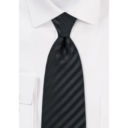 Extra long black tie - Stain resistant Microfiber necktie in solid black